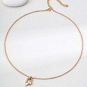 ✨ Artisan Original Design Minimalist Pearl & Crystal Pendant Necklace | S925
